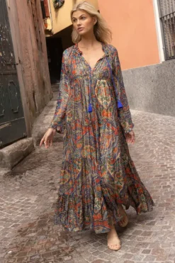 Best Balloon Sleeve Maxi- Persia Cobalt Maxis|Dresses