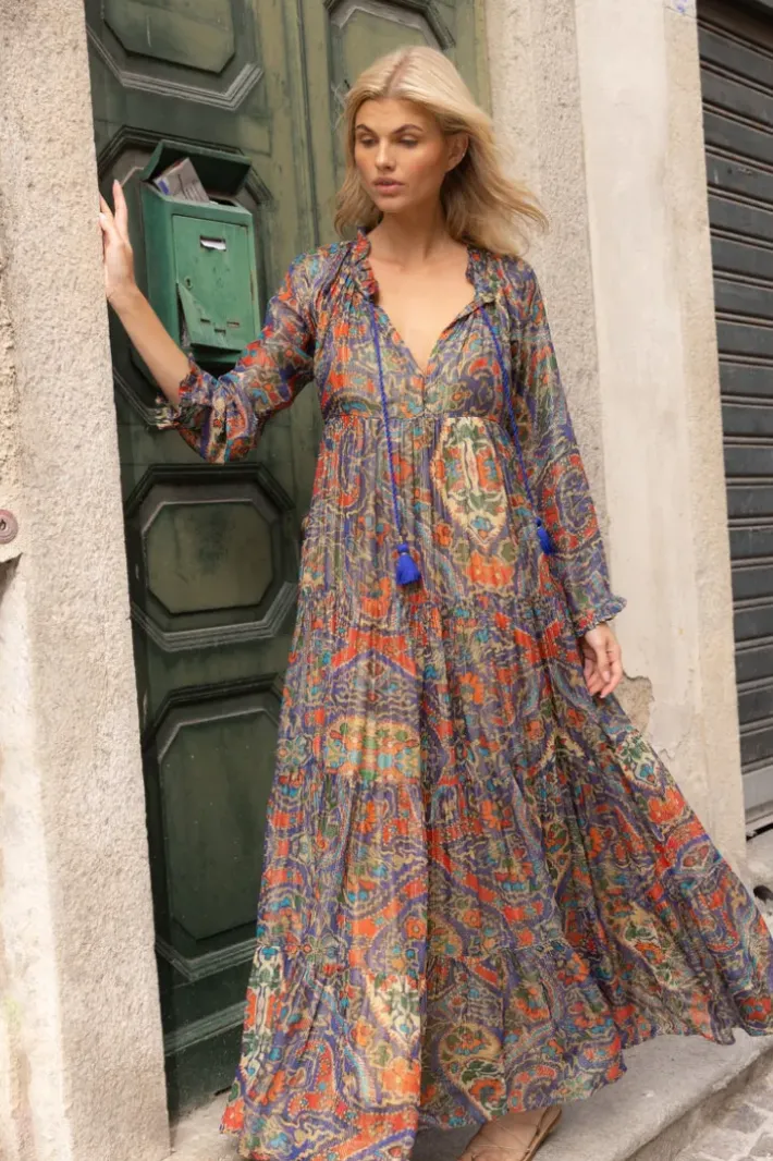 Best Balloon Sleeve Maxi- Persia Cobalt Maxis|Dresses