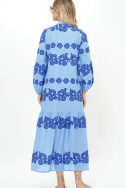 New Balloon Sleeve Maxi- Tangier Blue Maxis|Dresses