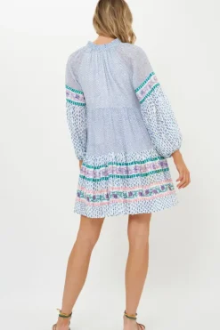New Balloon Sleeve Short- Jungi Blue Short & Mini Dresses|Dresses