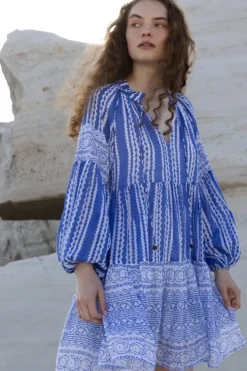 Online Balloon Sleeve Short- Ziggy Blue Dresses|Short & Mini Dresses
