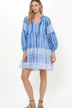 Online Balloon Sleeve Short- Ziggy Blue Dresses|Short & Mini Dresses