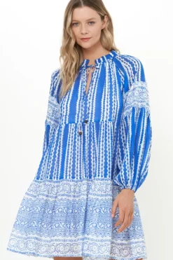 Online Balloon Sleeve Short- Ziggy Blue Dresses|Short & Mini Dresses