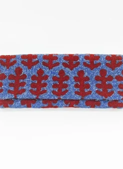 Discount Beaded Clutch- Fern Blue Red Accessories|Bags