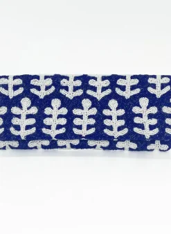 Clearance Beaded Clutch- Fern Navy White Accessories|Bags