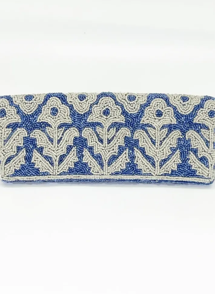 Beaded Clutch- Marigold Periwinkle Accessories|Bags