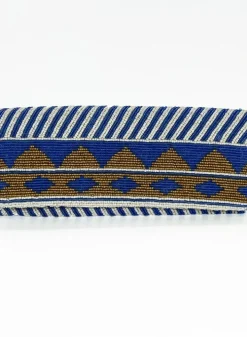 Online Beaded Clutch- Mezcal Blue Gold Accessories|Bags
