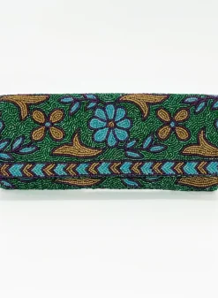 Hot Beaded Clutch- Regent Green Gold Accessories|Bags