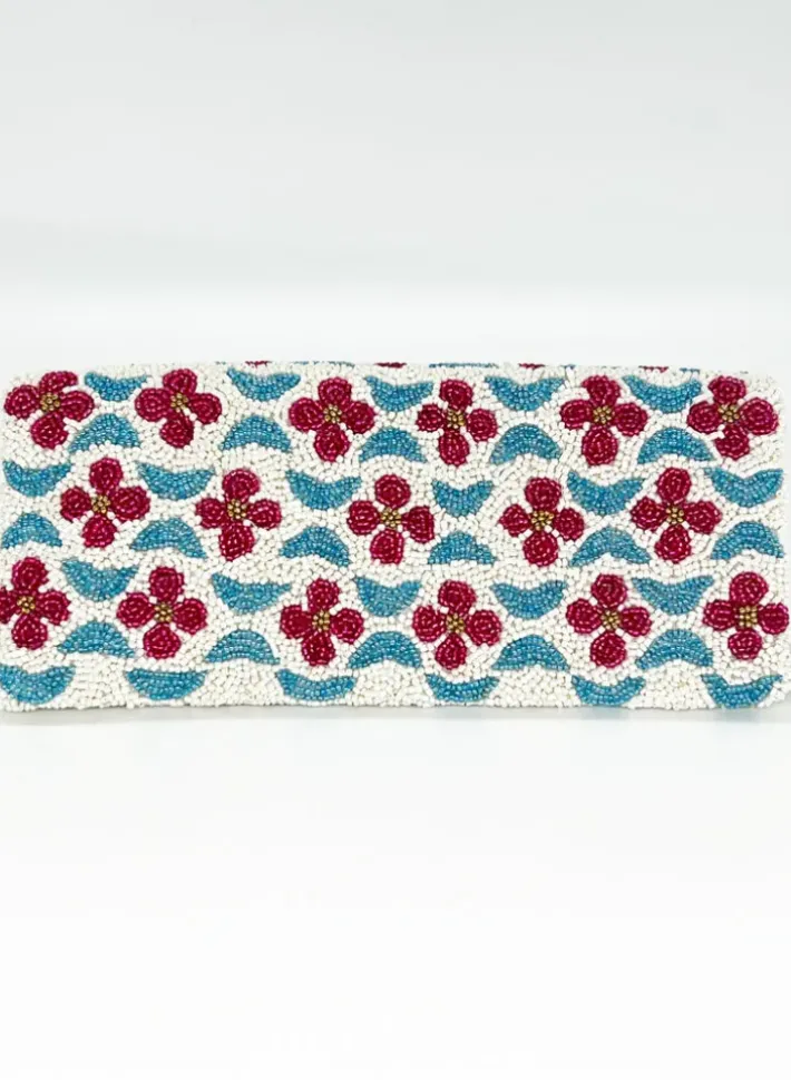 New Beaded Clutch- Veranda Pink Peri Accessories|Bags