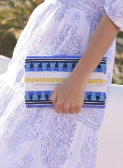 Clearance Beaded Envelope- Mezcal Blue Accessories|Bags
