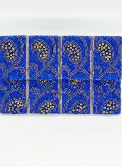 Online Beaded Envelope- Samode Blue Accessories|Bags