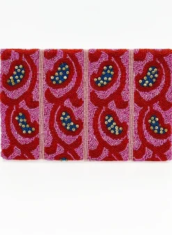 Hot Beaded Envelope- Samode Red Accessories|Bags