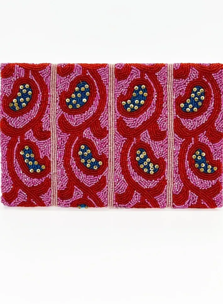 Hot Beaded Envelope- Samode Red Accessories|Bags