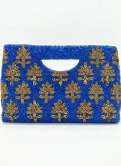 Clearance Beaded Handbag- Fern Blue Accessories|Bags