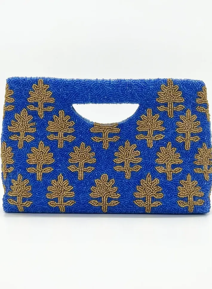 Clearance Beaded Handbag- Fern Blue Accessories|Bags