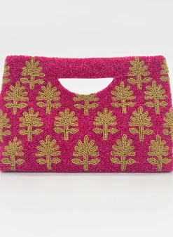 Discount Beaded Handbag- Fern Hot Pink Accessories|Bags