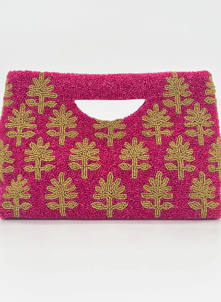 Discount Beaded Handbag- Fern Hot Pink Accessories|Bags
