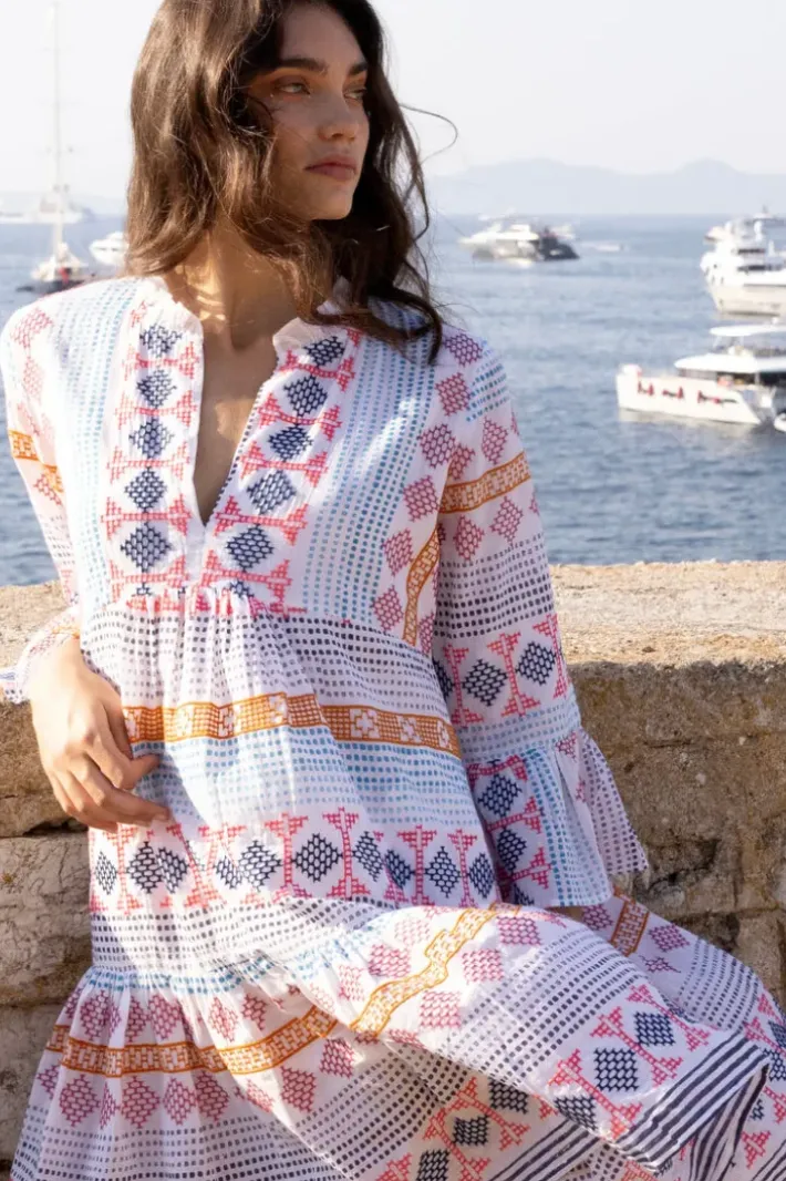 Bell Sleeve Tiered Mini- Casablanca Multi Short & Mini Dresses|Dresses