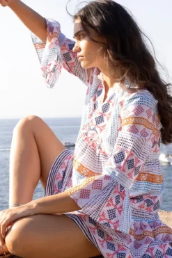 Bell Sleeve Tiered Mini- Casablanca Multi Short & Mini Dresses|Dresses