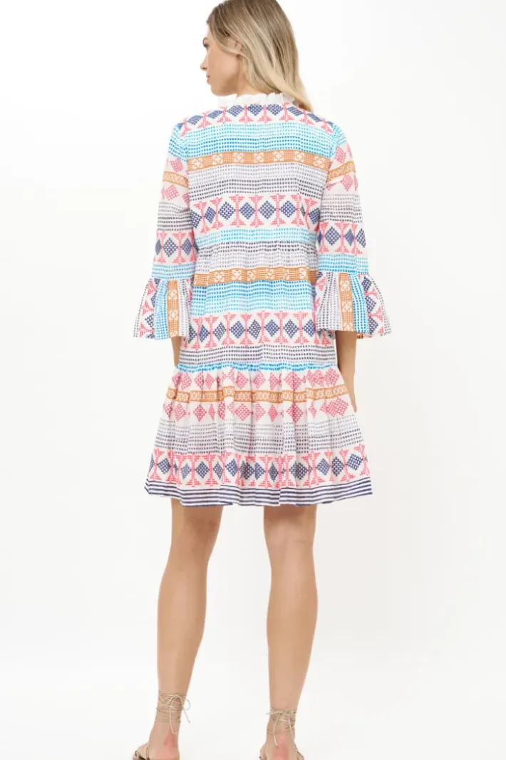 Bell Sleeve Tiered Mini- Casablanca Multi Short & Mini Dresses|Dresses