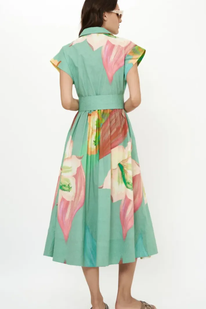 Best Belted Shirt Dress- Hibiscus Sage Maxis|Dresses