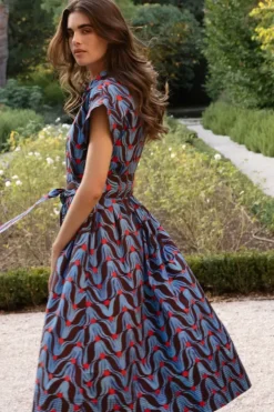 New Belted Shirt Dress Midi- Tulip Red Midis