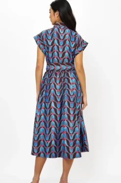 New Belted Shirt Dress Midi- Tulip Red Midis