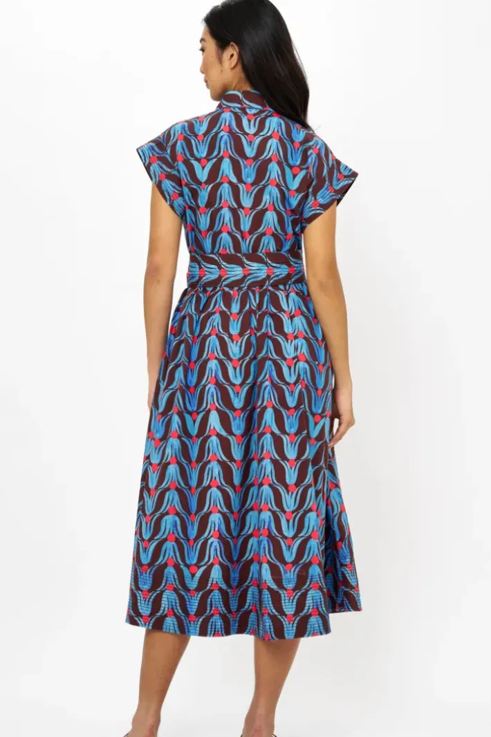 New Belted Shirt Dress Midi- Tulip Red Midis