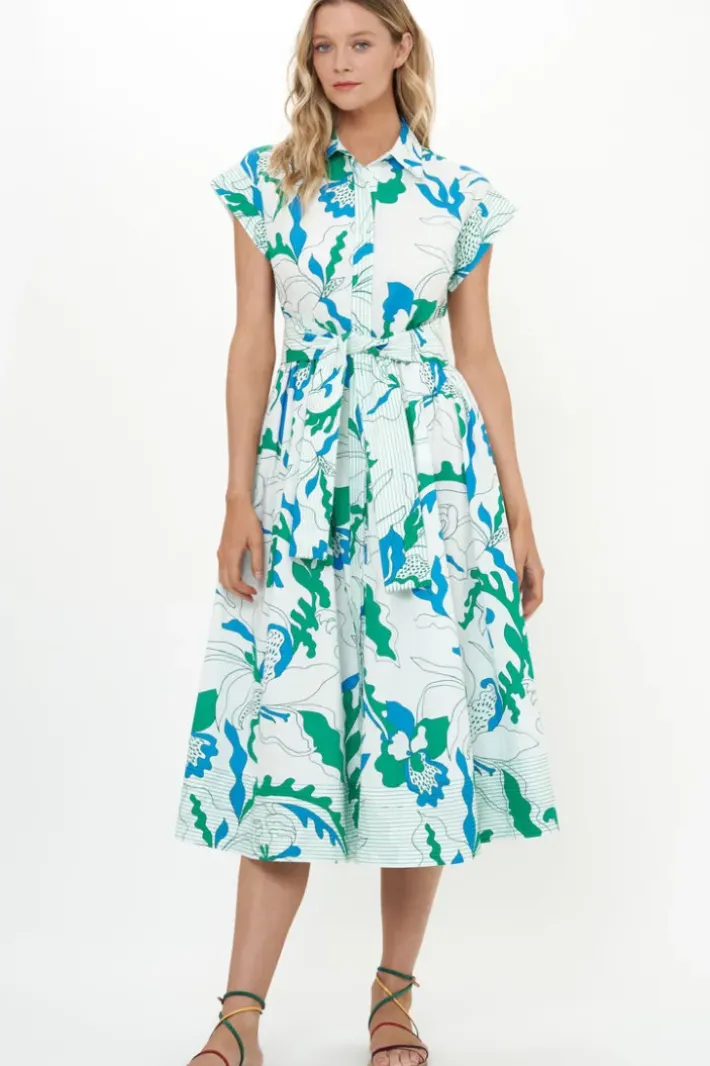 Discount Belted Shirt Dress- Orchid Green Maxis|Dresses