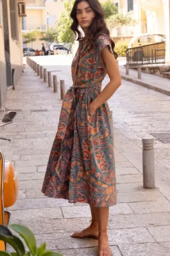 Hot Belted Shirt Dress- Persia Aqua Maxis|Dresses