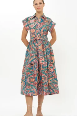 Hot Belted Shirt Dress- Persia Aqua Maxis|Dresses