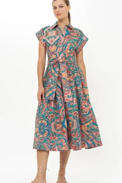Hot Belted Shirt Dress- Persia Aqua Maxis|Dresses