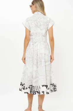 Belted Shirt Dress- Roma White Maxis|Dresses