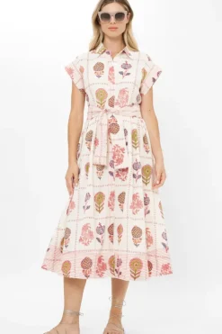 Outlet Belted Shirt Dress- Taormina Cream Maxis|Dresses