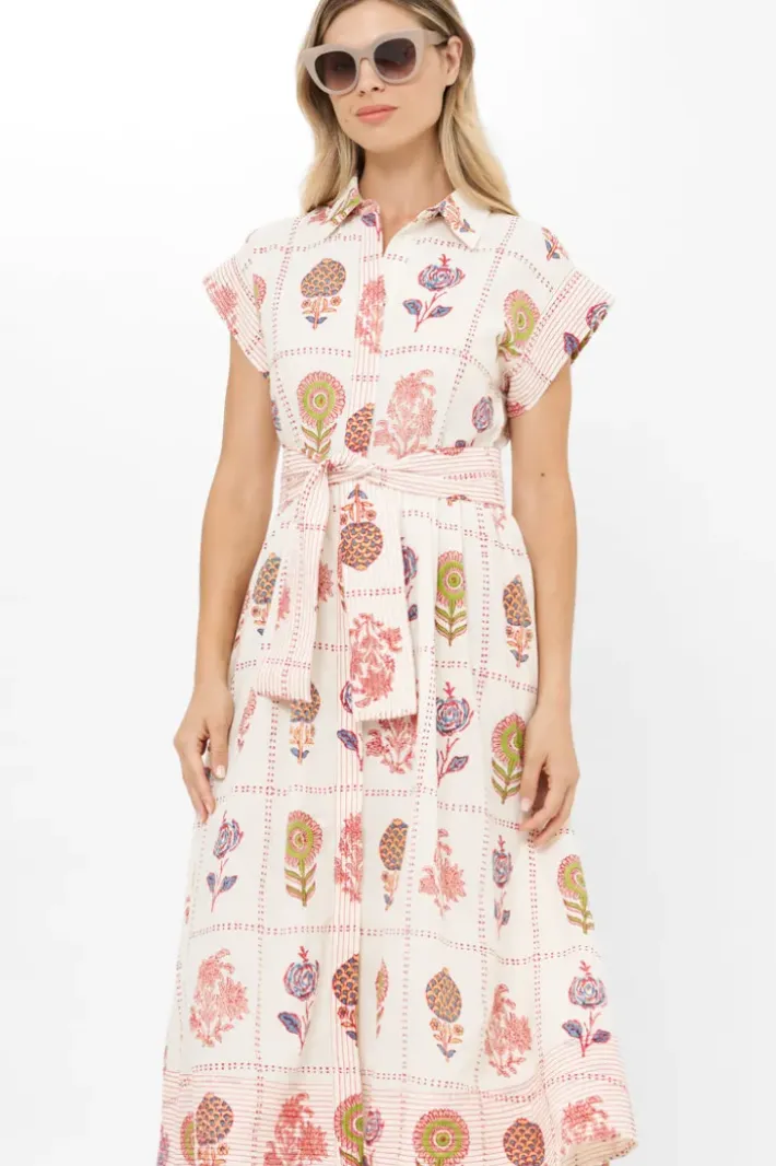 Outlet Belted Shirt Dress- Taormina Cream Maxis|Dresses