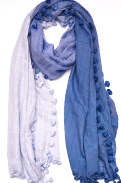 Online Blue Ombre Tassel Scarf Accessories|Scarves