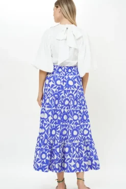 Hot Button Front Skirt- Eclipse Blue Skirts
