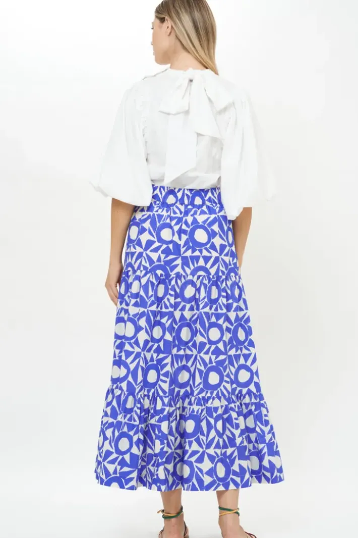 Hot Button Front Skirt- Eclipse Blue Skirts