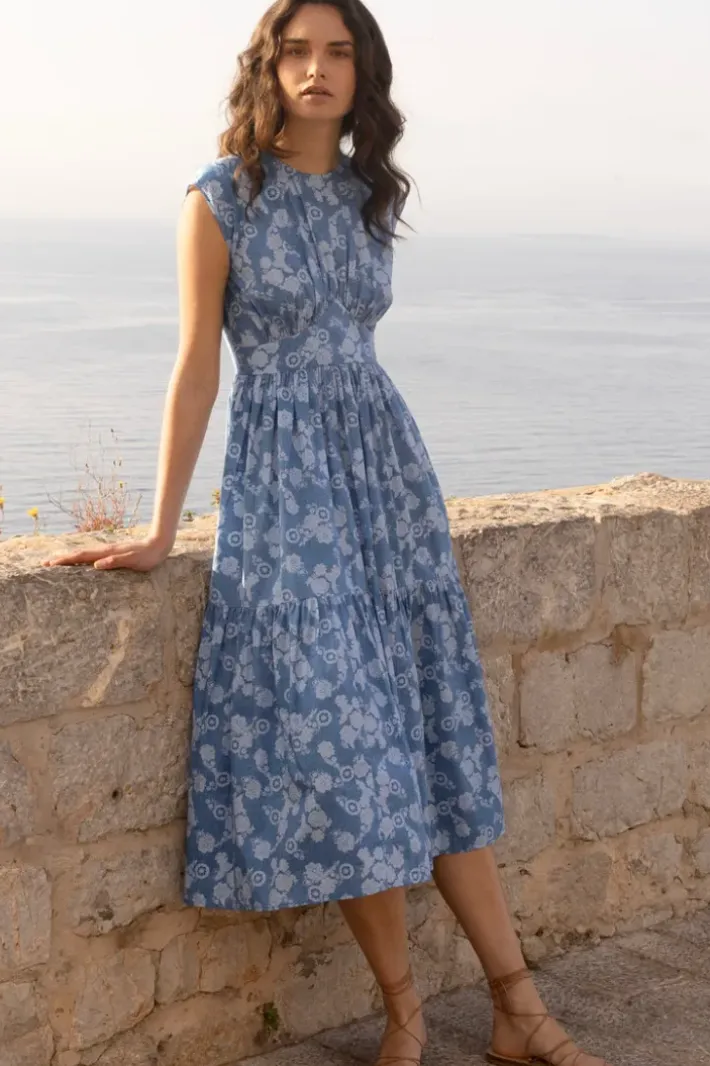 Outlet Cap Sleeve Midi- Pretoria Navy Midis|Dresses