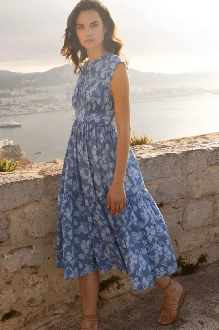 Outlet Cap Sleeve Midi- Pretoria Navy Midis|Dresses