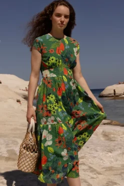 Online Cap Sleeve Midi- Sutton Green Midis|Dresses