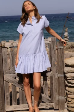 New Cap Sleeve Mini- Chatham Blue Short & Mini Dresses|Dresses