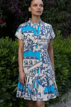 Sale Cap Sleeve Mini- Roma Blue Short & Mini Dresses|Dresses