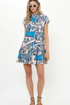 Sale Cap Sleeve Mini- Roma Blue Short & Mini Dresses|Dresses