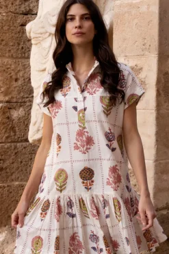 Cap Sleeve Mini- Taormina Cream Short & Mini Dresses|Dresses