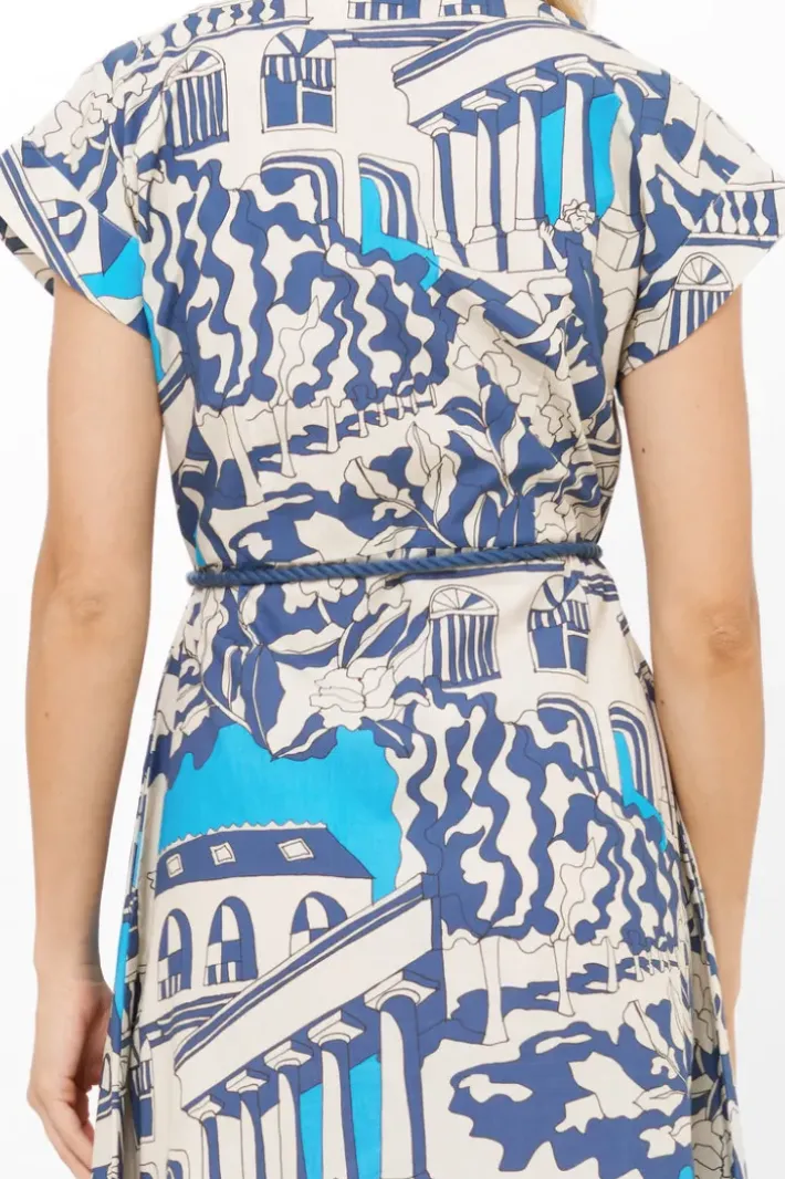 Sale Cap Sleeve Shirt Dress Midi- Roma Blue Midis|Dresses