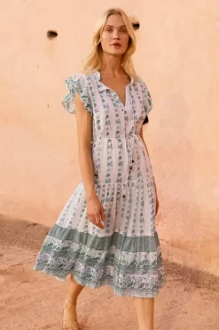 Best Cinched Flirty Midi- Boreggo Green Midis|Dresses