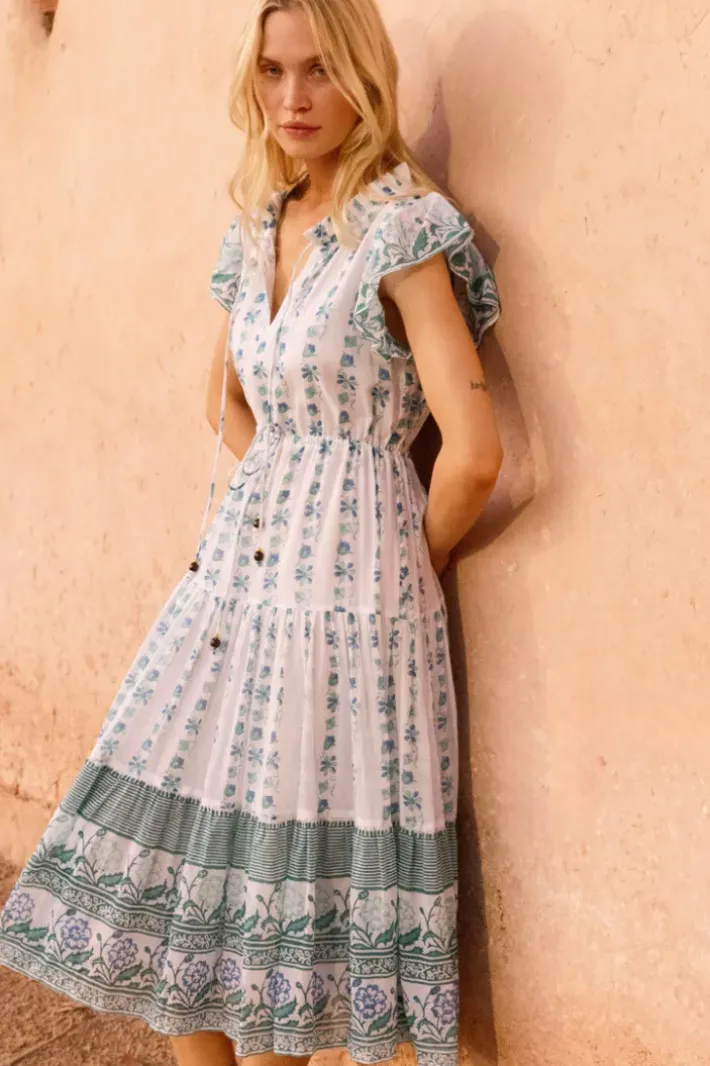 Best Cinched Flirty Midi- Boreggo Green Midis|Dresses