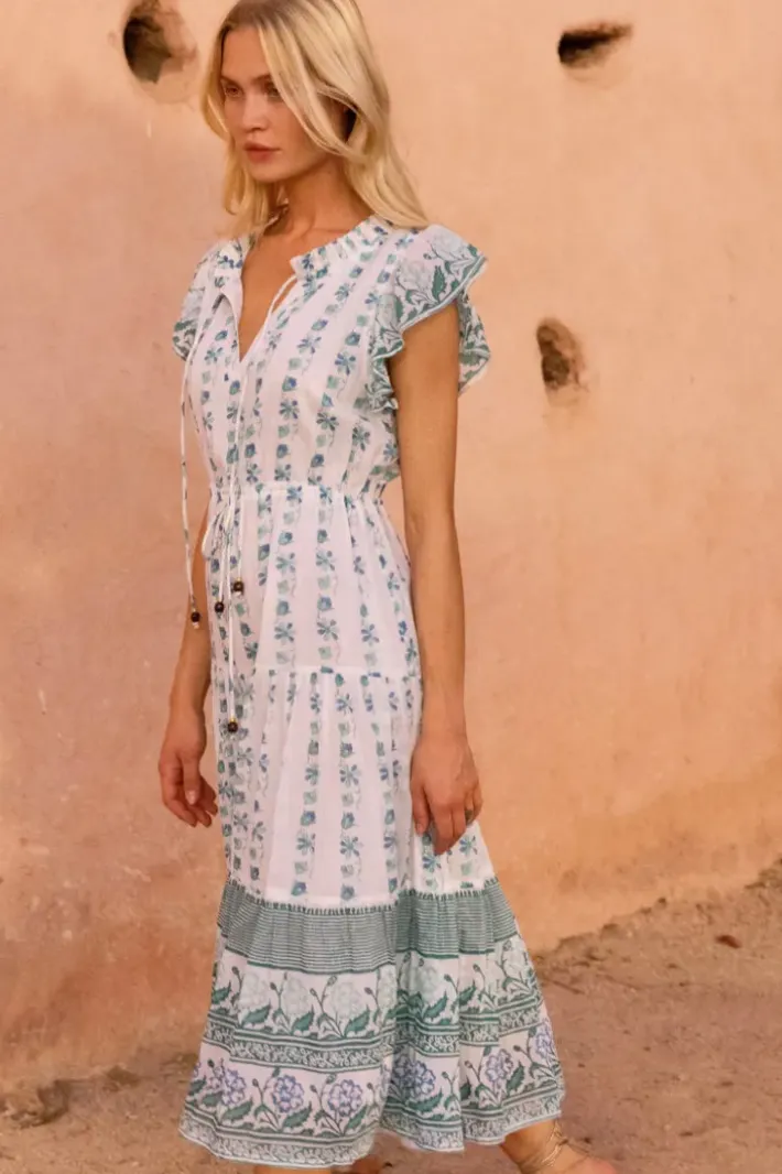 Best Cinched Flirty Midi- Boreggo Green Midis|Dresses