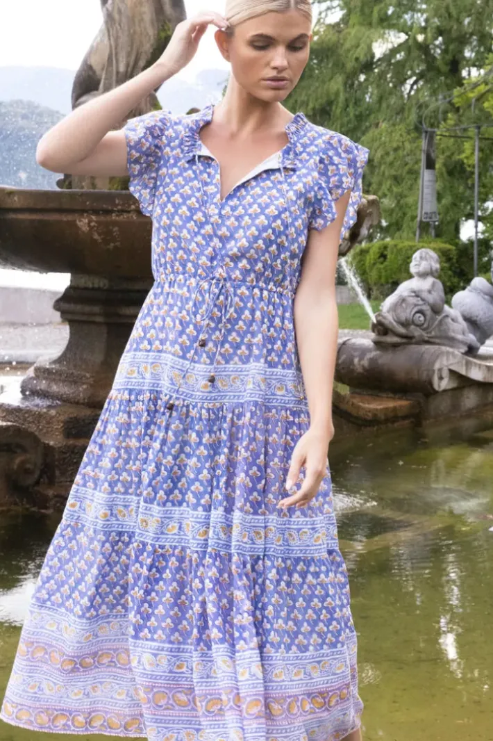 Clearance Cinched Flirty Midi- Clover Blue Midis